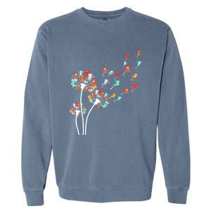 Cats Flower Fly Dandelion Gift Garment-Dyed Sweatshirt