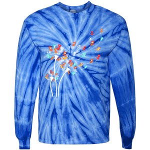 Cats Flower Fly Dandelion Gift Tie-Dye Long Sleeve Shirt