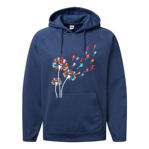 Cats Flower Fly Dandelion Gift Performance Fleece Hoodie