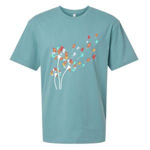 Cats Flower Fly Dandelion Gift Sueded Cloud Jersey T-Shirt