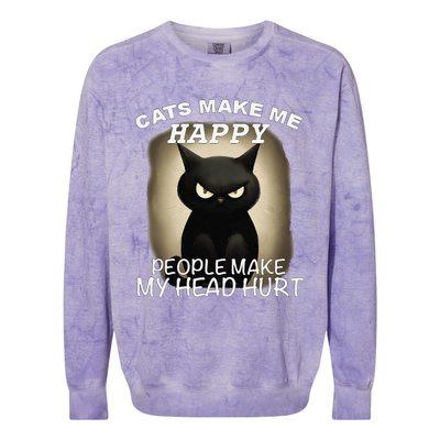 Cat ForWomen Funny Cat For Cat DadMom Cute Colorblast Crewneck Sweatshirt