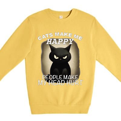 Cat ForWomen Funny Cat For Cat DadMom Cute Premium Crewneck Sweatshirt