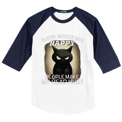 Cat ForWomen Funny Cat For Cat DadMom Cute Baseball Sleeve Shirt