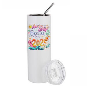 Cruise Flight Friend Group Trip ItS A Besties Trip 2025 Stainless Steel Tumbler