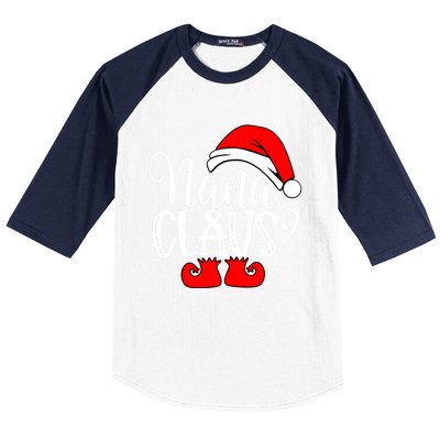 Christmas Family Funny Gift Funny Nanna Santa Nana Claus Gift Baseball Sleeve Shirt