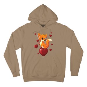 Cute Foxy Fox Valentines Day Love Heart Gift Hoodie