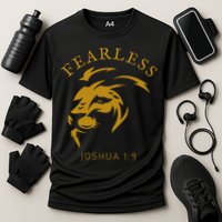 Christian Faith Fearless Joshua 1:9 Lion Of Judah Gift Cooling Performance Crew T-Shirt