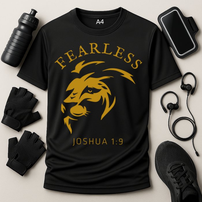 Christian Faith Fearless Joshua 1:9 Lion Of Judah Gift Cooling Performance Crew T-Shirt