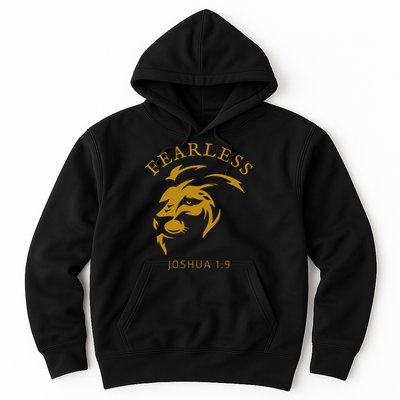 Christian Faith Fearless Joshua 1:9 Lion Of Judah Gift Hoodie