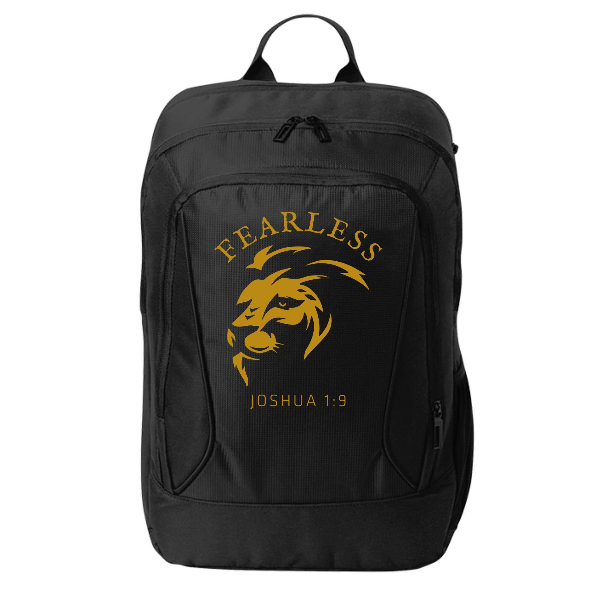Christian Faith Fearless Joshua 1:9 Lion Of Judah Gift City Backpack
