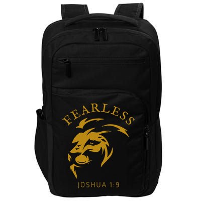 Christian Faith Fearless Joshua 1:9 Lion Of Judah Gift Impact Tech Backpack
