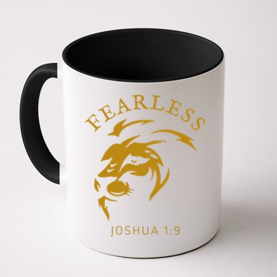 Christian Faith Fearless Joshua 1:9 Lion Of Judah Gift Mug