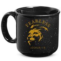 Christian Faith Fearless Joshua 1:9 Lion Of Judah Gift 15oz Campfire Ceramic Mug