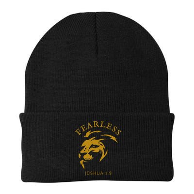Christian Faith Fearless Joshua 1:9 Lion Of Judah Gift Beanie