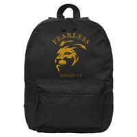 Christian Faith Fearless Joshua 1:9 Lion Of Judah Gift 16 in Basic Backpack