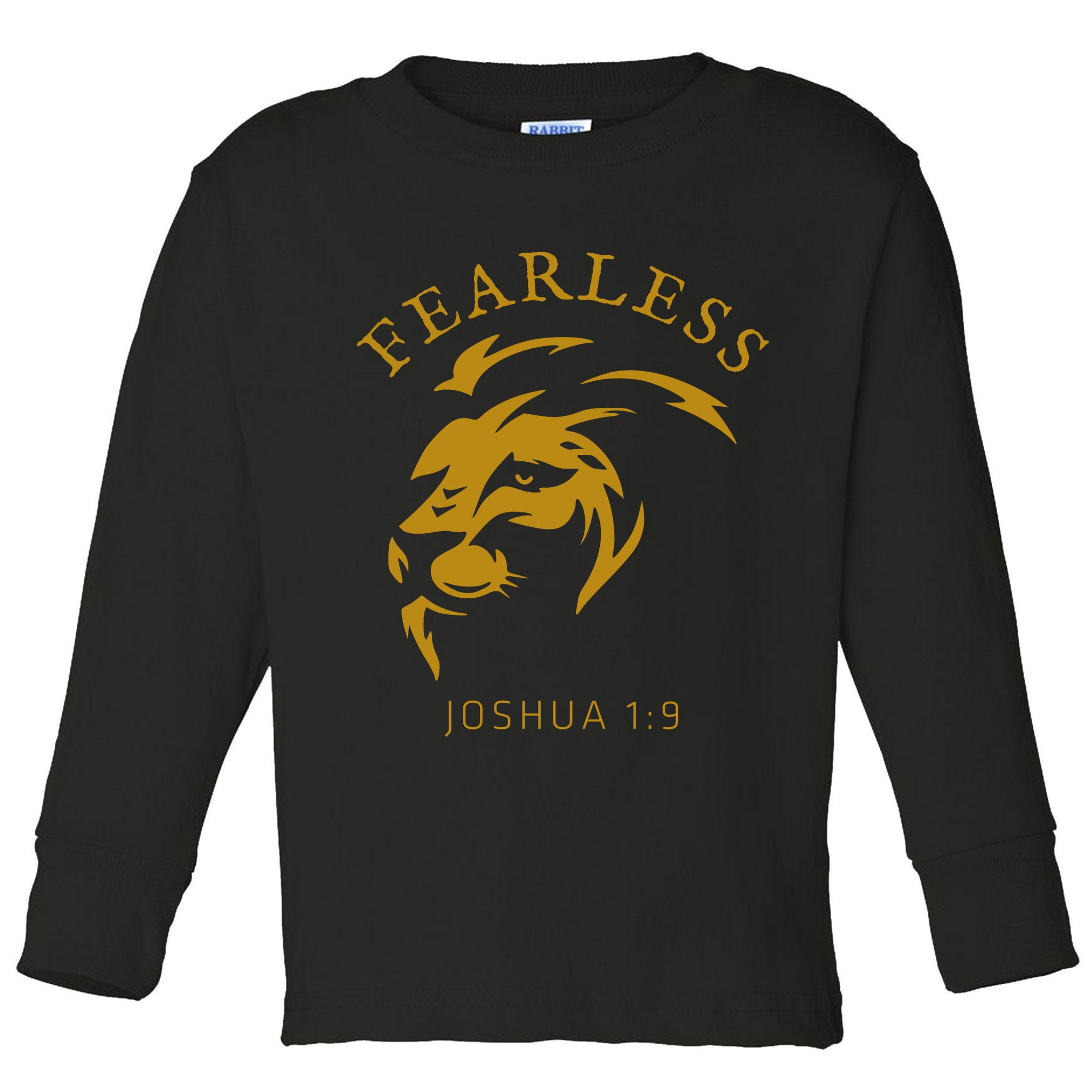 Christian Faith Fearless Joshua 1:9 Lion Of Judah Gift Toddler Long Sleeve Shirt