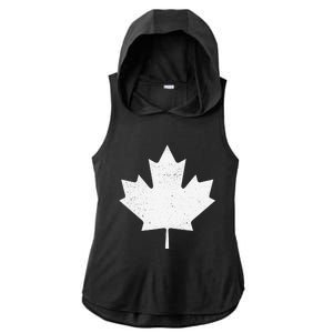 Canada Flag funny festival Ladies PosiCharge Tri-Blend Wicking Draft Hoodie Tank