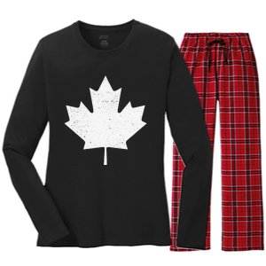 Canada Flag funny festival Women's Long Sleeve Flannel Pajama Set 