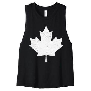 Canada Flag funny festival Women's Racerback Cropped Tank