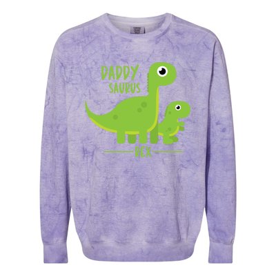 Cool Funny Fathers Day Cute Gift Daddysaurus Rex Dino Cool Gift Colorblast Crewneck Sweatshirt