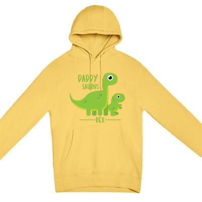 Cool Funny Fathers Day Cute Gift Daddysaurus Rex Dino Cool Gift Premium Pullover Hoodie