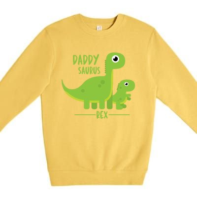 Cool Funny Fathers Day Cute Gift Daddysaurus Rex Dino Cool Gift Premium Crewneck Sweatshirt