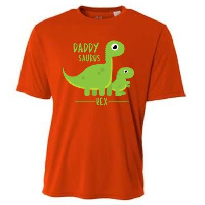 Cool Funny Fathers Day Cute Gift Daddysaurus Rex Dino Cool Gift Cooling Performance Crew T-Shirt