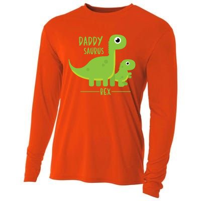 Cool Funny Fathers Day Cute Gift Daddysaurus Rex Dino Cool Gift Cooling Performance Long Sleeve Crew