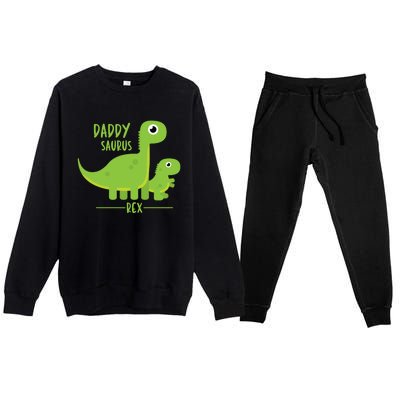 Cool Funny Fathers Day Cute Gift Daddysaurus Rex Dino Cool Gift Premium Crewneck Sweatsuit Set