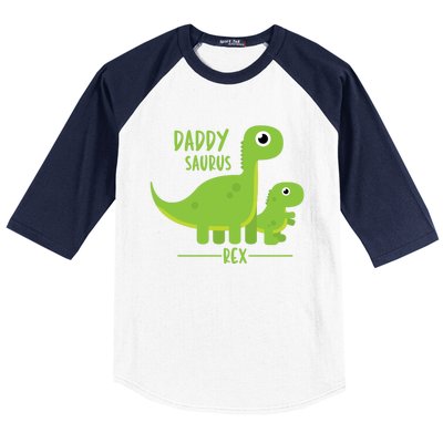 Cool Funny Fathers Day Cute Gift Daddysaurus Rex Dino Cool Gift Baseball Sleeve Shirt