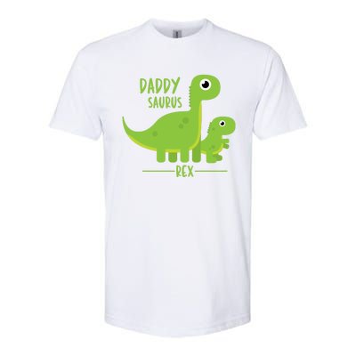 Cool Funny Fathers Day Cute Gift Daddysaurus Rex Dino Cool Gift Softstyle CVC T-Shirt