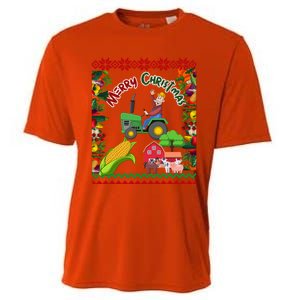 Cute Farmer Farm Ugly Christmas Holiday Party Funny Gift Funny Gift Cooling Performance Crew T-Shirt