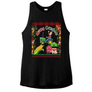 Cute Farmer Farm Ugly Christmas Holiday Party Funny Gift Funny Gift Ladies PosiCharge Tri-Blend Wicking Tank