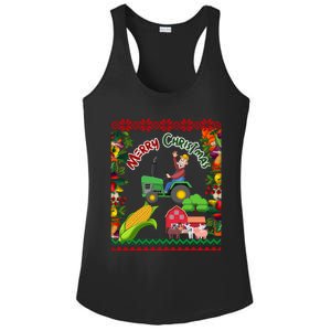 Cute Farmer Farm Ugly Christmas Holiday Party Funny Gift Funny Gift Ladies PosiCharge Competitor Racerback Tank