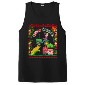 Cute Farmer Farm Ugly Christmas Holiday Party Funny Gift Funny Gift PosiCharge Competitor Tank