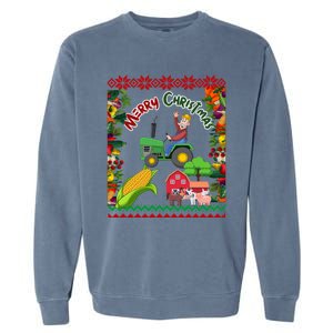 Cute Farmer Farm Ugly Christmas Holiday Party Funny Gift Funny Gift Garment-Dyed Sweatshirt