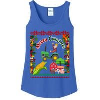 Cute Farmer Farm Ugly Christmas Holiday Party Funny Gift Funny Gift Ladies Essential Tank