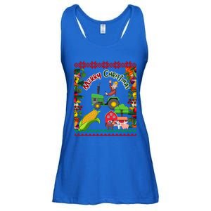 Cute Farmer Farm Ugly Christmas Holiday Party Funny Gift Funny Gift Ladies Essential Flowy Tank