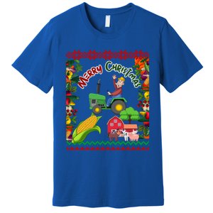 Cute Farmer Farm Ugly Christmas Holiday Party Funny Gift Funny Gift Premium T-Shirt