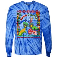 Cute Farmer Farm Ugly Christmas Holiday Party Funny Gift Funny Gift Tie-Dye Long Sleeve Shirt