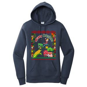 Cute Farmer Farm Ugly Christmas Holiday Party Funny Gift Funny Gift Women's Pullover Hoodie