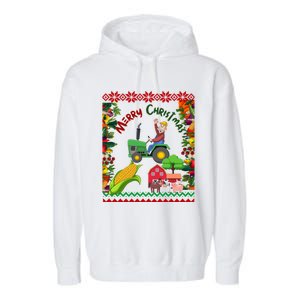 Cute Farmer Farm Ugly Christmas Holiday Party Funny Gift Funny Gift Garment-Dyed Fleece Hoodie