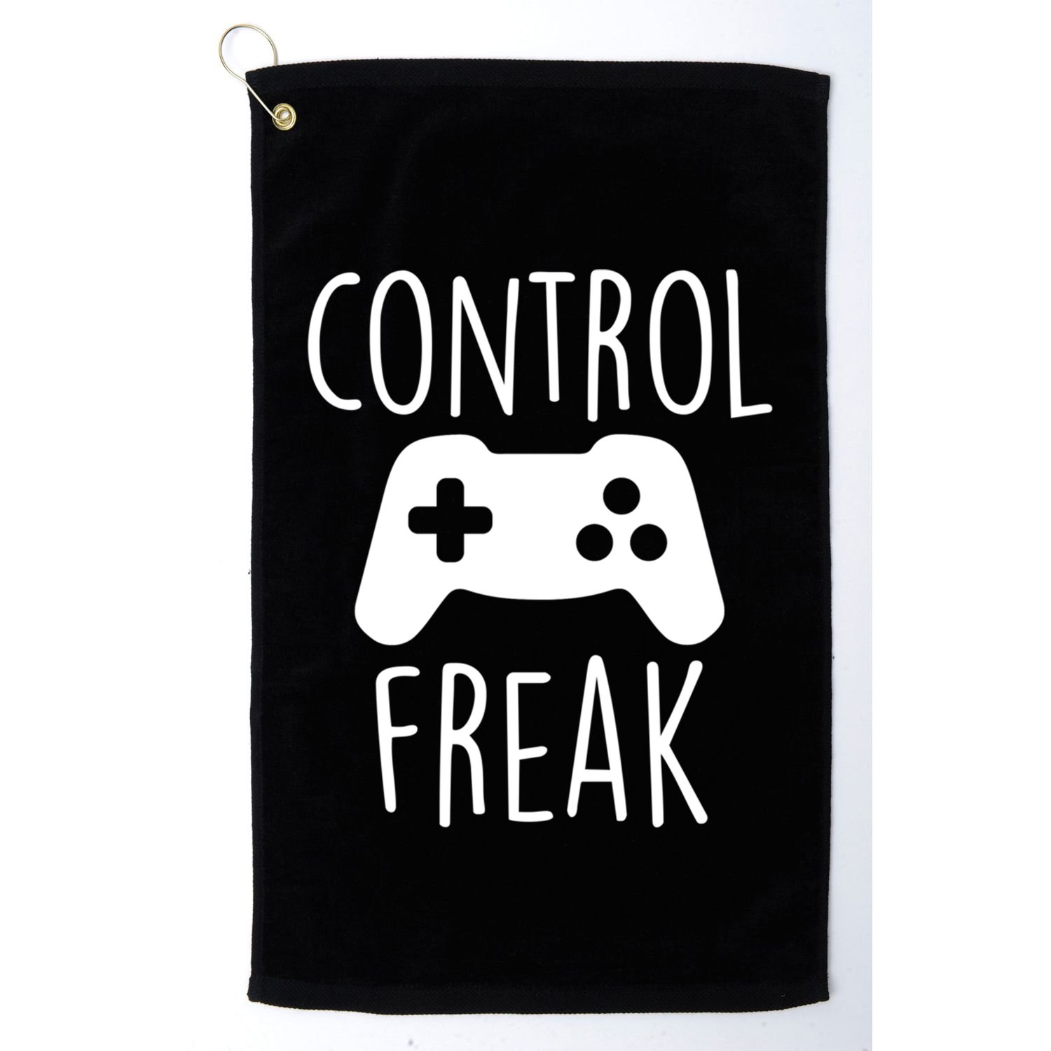 Control Freak Funny Video Game Player Joke Gaming Quote Pun Gift Golf Towel
