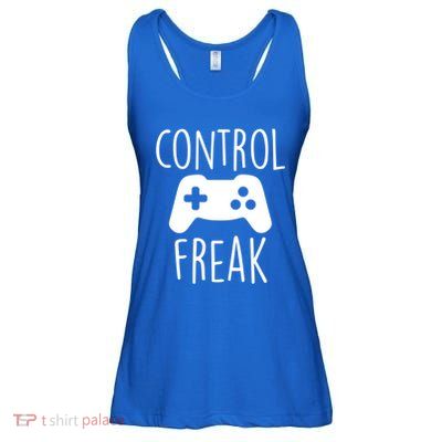 Control Freak Funny Video Game Player Joke Gaming Quote Pun Gift Ladies Essential Flowy Tank
