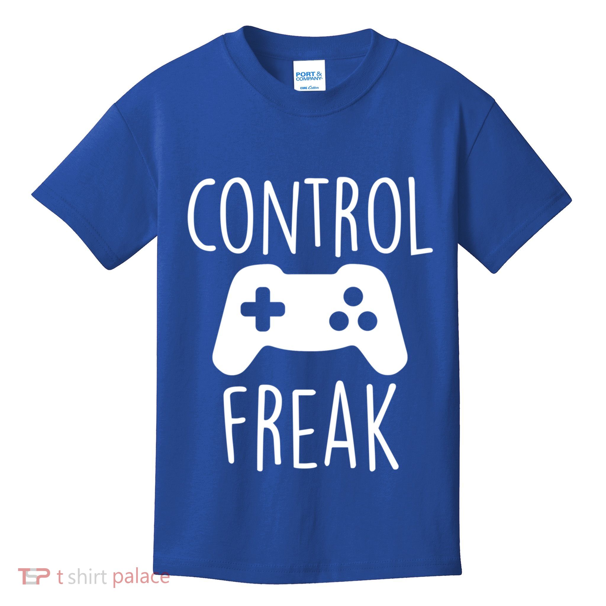 Control Freak Funny Video Game Player Joke Gaming Quote Pun Gift Kids T-Shirt
