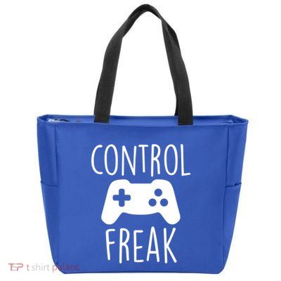 Control Freak Funny Video Game Player Joke Gaming Quote Pun Gift Zip Tote Bag