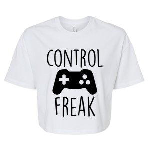 Control Freak Funny Video Game Player Joke Gaming Quote Pun Gift Bella+Canvas Jersey Crop Tee