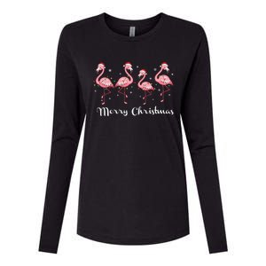 Christmas Funny Flamingo Pink Christmas Tree Xmas Gift Womens Cotton Relaxed Long Sleeve T-Shirt