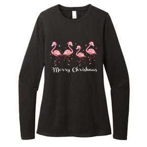 Christmas Funny Flamingo Pink Christmas Tree Xmas Gift Womens CVC Long Sleeve Shirt