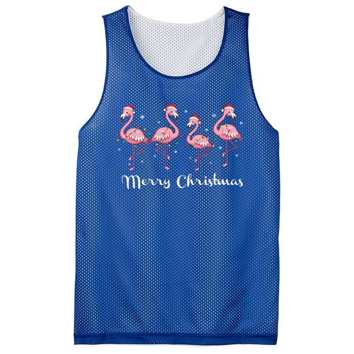 Christmas Funny Flamingo Pink Christmas Tree Xmas Gift Mesh Reversible Basketball Jersey Tank